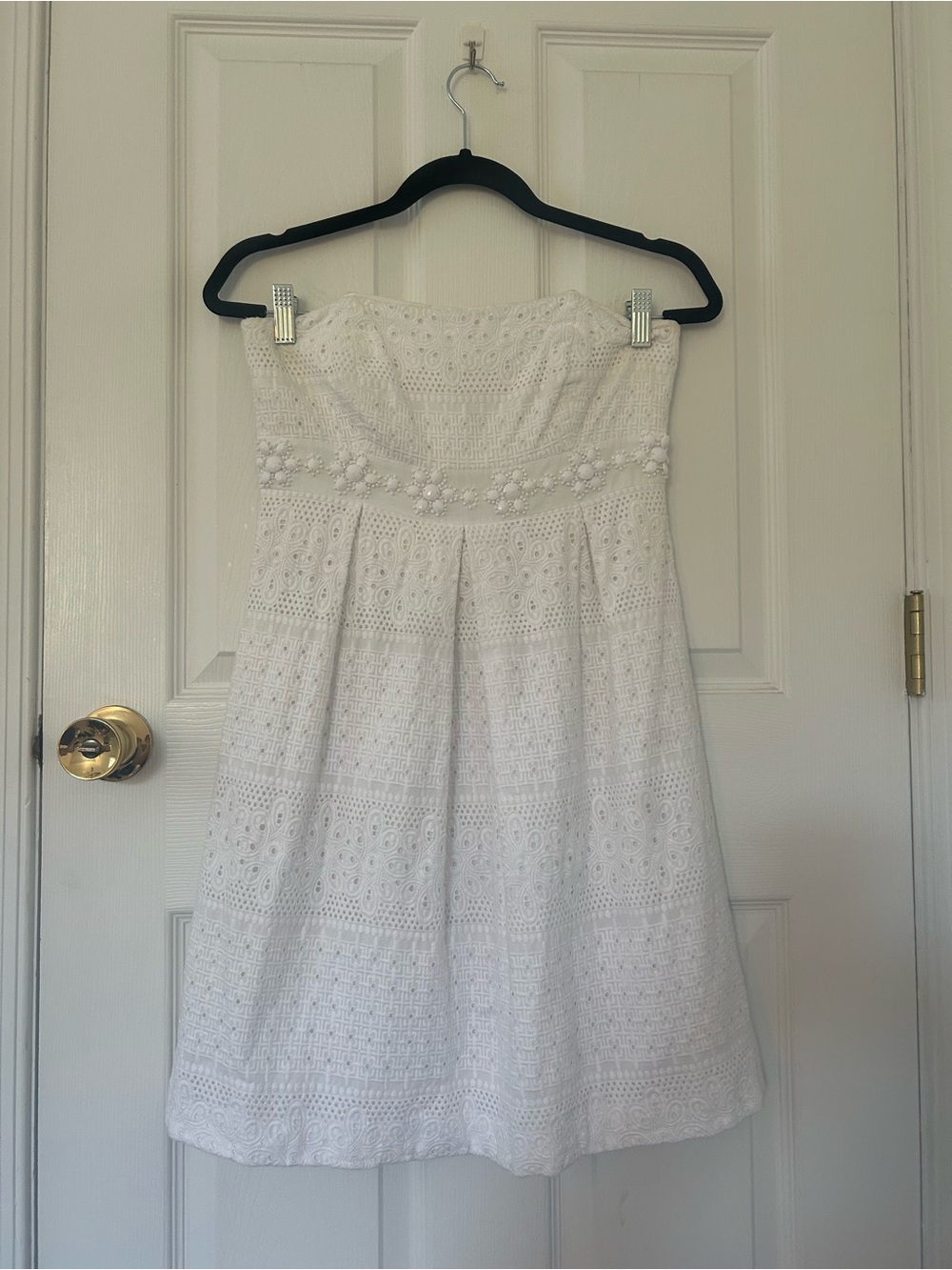 Lilly Pulitzer White Eyelet Strapless Marta Dress Size 2 - Picture 2 of 12